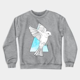 Free Falling - Flying Bird in Watercolor Sky Triangle Crewneck Sweatshirt